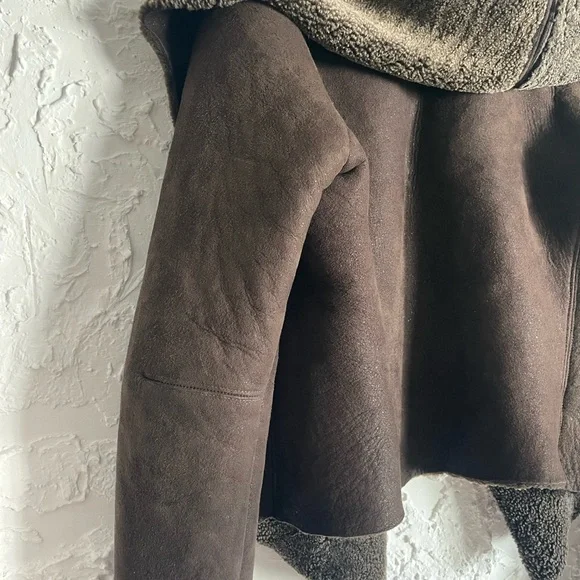 Rick Owen’s Brown Wool Coat, Large Lapels doubles as hood, long sleeves, vintage - Picture 3 of 9